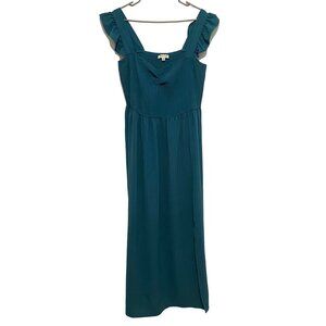 Inspired Hearts Sleeveless Smocked‎ Maxi Dress 3X Teal Green